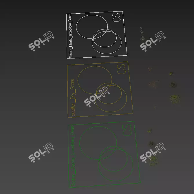 Luxury Grassland with Floral Decor 3D model image 6