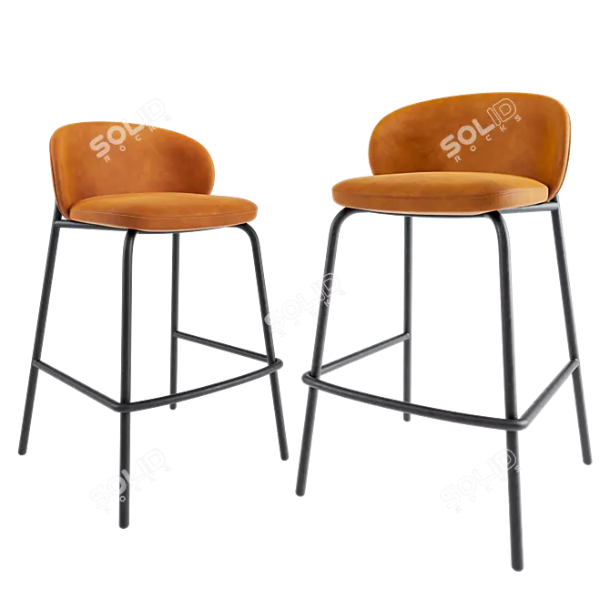 Modern Corona Princeton Barstool Model 3D model image 2