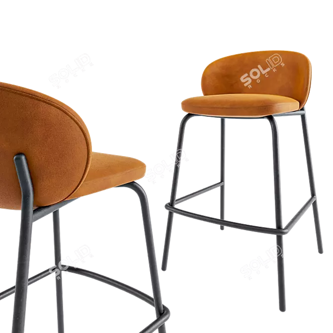 Modern Corona Princeton Barstool Model 3D model image 4