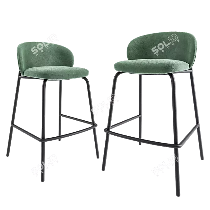 Modern Corona Princeton Barstool Model 3D model image 7