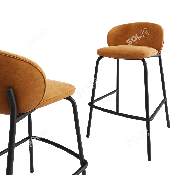 Modern Corona Princeton Barstool Model 3D model image 10
