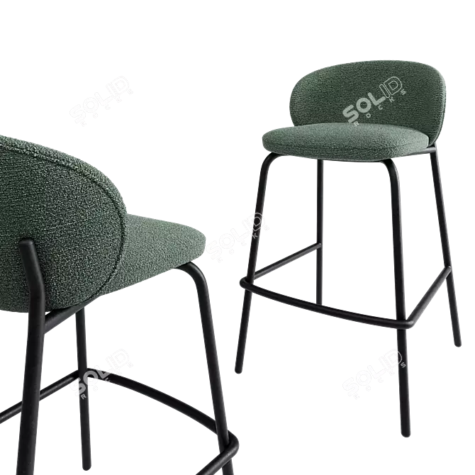 Modern Corona Princeton Barstool Model 3D model image 11