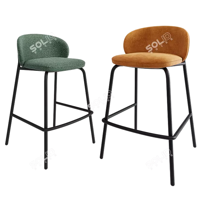 Modern Corona Princeton Barstool Model 3D model image 12