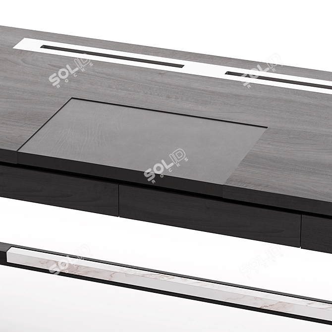 Sleek ST JOHNES JNL Desk 3D model image 2