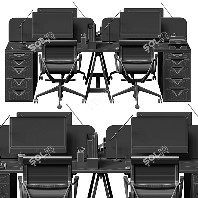 High-Detail Office Furniture Collection 3D model image 7