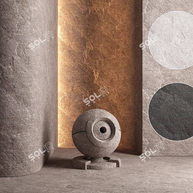 Seamless Rock Wall Texture Kit 3D model image 1