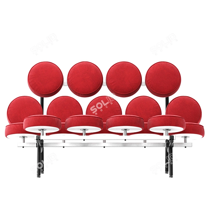 Modern Red Velvet Sofa Vray 3D model image 3