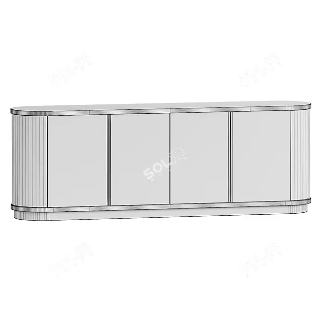 Modern Brown Wooden Sideboard Cabinet 3D model image 3