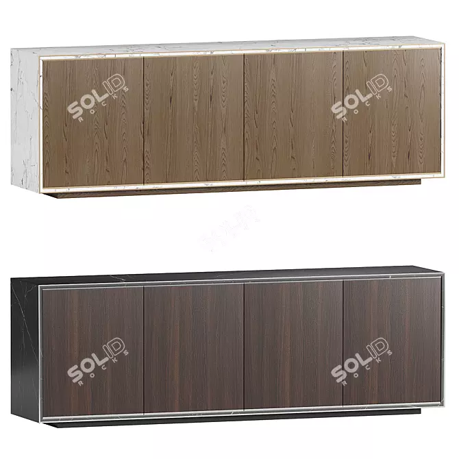 Modern Rustic Rick Sideboard 3D model image 1