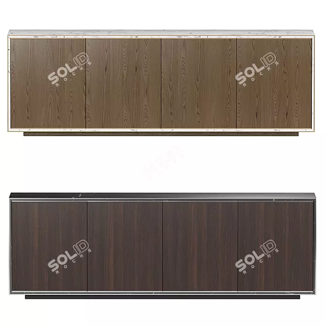 Modern Rustic Rick Sideboard 3D model image 2