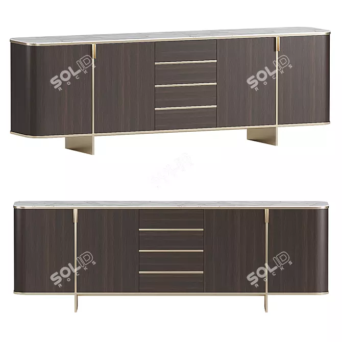 Modern Dean Sideboard in Millimeters 3D model image 1