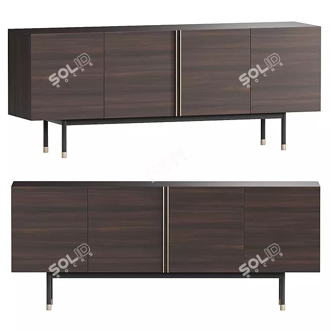 Contemporary Cuba Sideboard 3D Model 3D model image 1