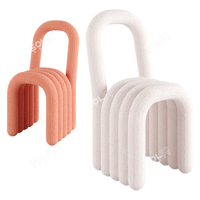 Cashmere Wool Lounge Chair 3D model image 2