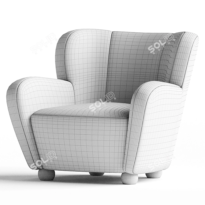 Elegant Lewis Armchair for You 3D model image 3