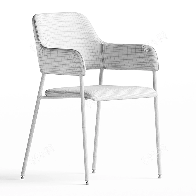 Elegant Velvet Dining Chair 3D model image 3