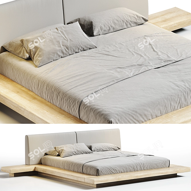 Sleek Modloft Worth Bed - Minimalist Beauty 3D model image 2