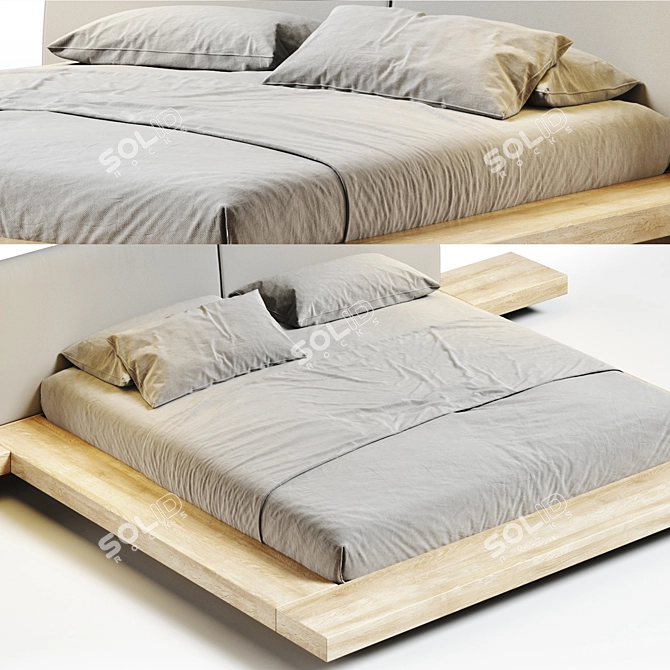 Sleek Modloft Worth Bed - Minimalist Beauty 3D model image 3