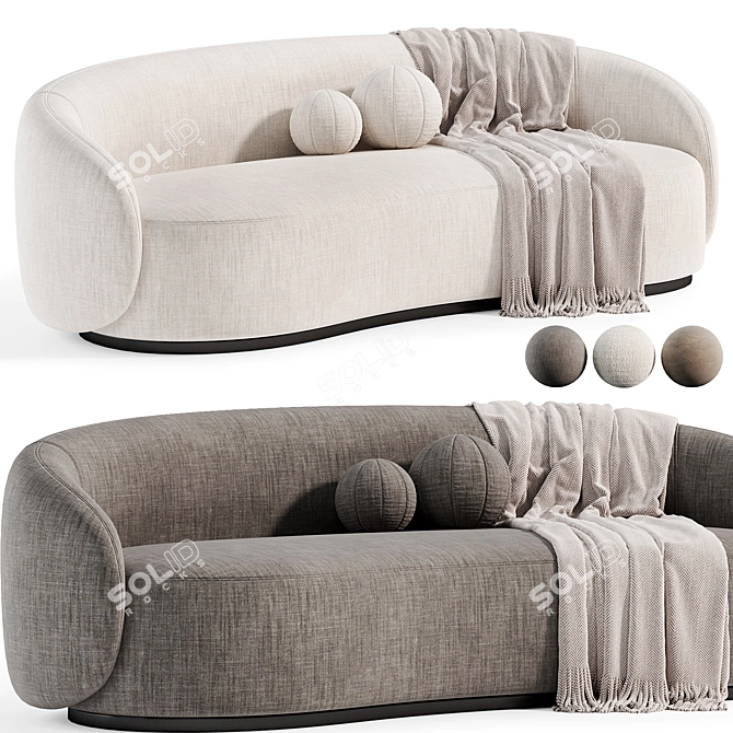 Elegant Loveseat by Eichholtz 3D model image 1
