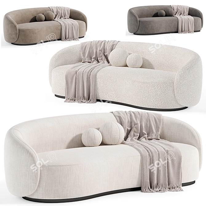 Elegant Loveseat by Eichholtz 3D model image 4