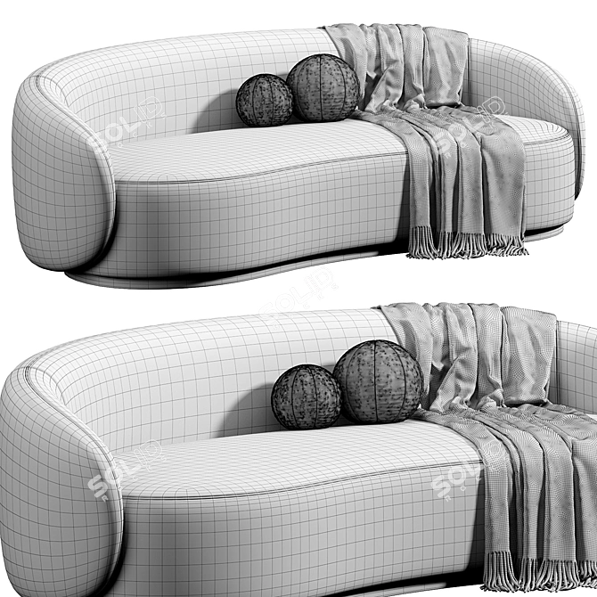 Elegant Loveseat by Eichholtz 3D model image 5