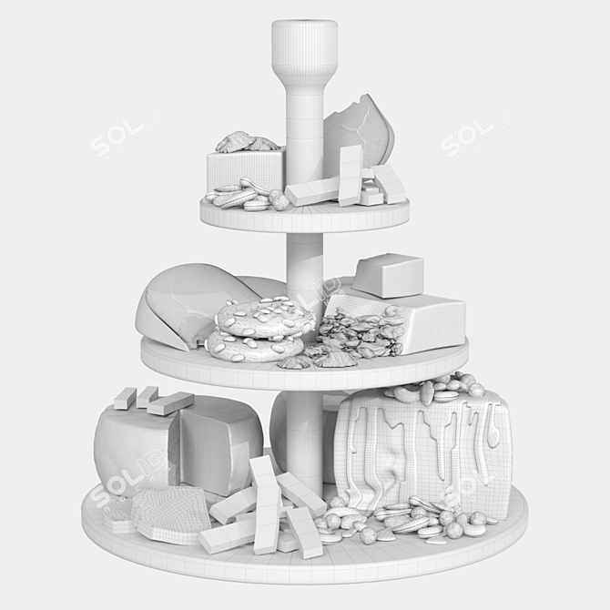 Cheese Plate 3D Model Set 3D model image 2