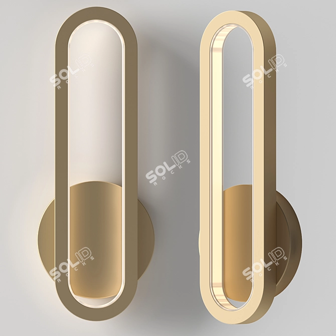 Sleek Geometric White Wall Sconce 3D model image 3