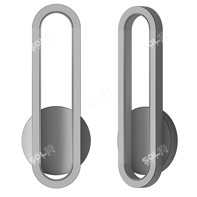 Sleek Geometric White Wall Sconce 3D model image 4