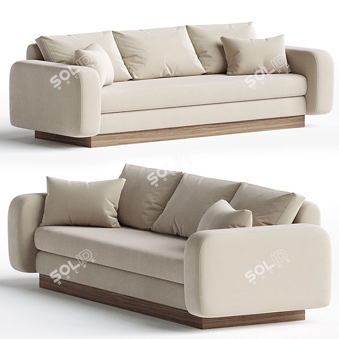 Sleek Modern Mesa Sofa 3D model image 1