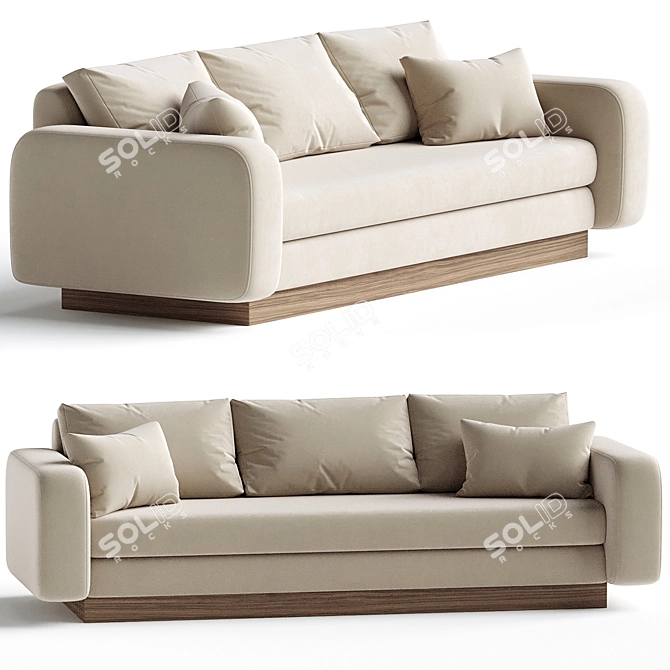 Sleek Modern Mesa Sofa 3D model image 2