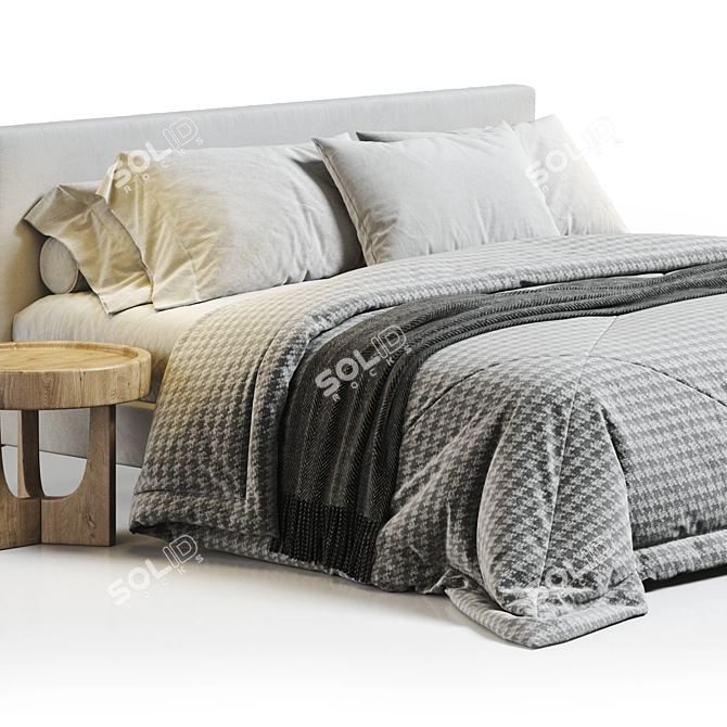 Sleek Emmett Bed Metal Legs 3D model image 2