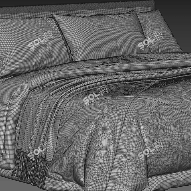 Sleek Emmett Bed Metal Legs 3D model image 3