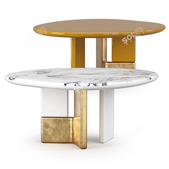 Sleek OVOO Table in CoronaPhysicalMtl 3D model image 1