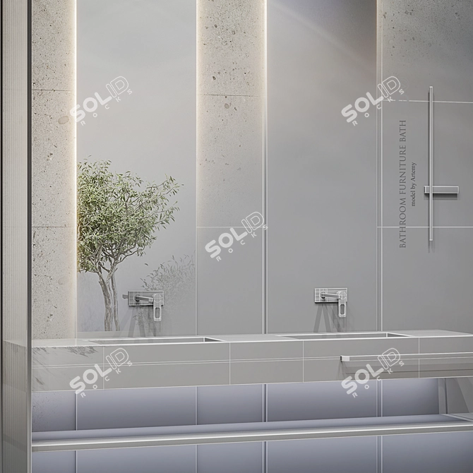 Custom Design Bathroom Furniture Set 3D model image 5