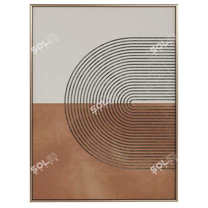 Modern Framed Abstract Paintings Collection 3D model image 4