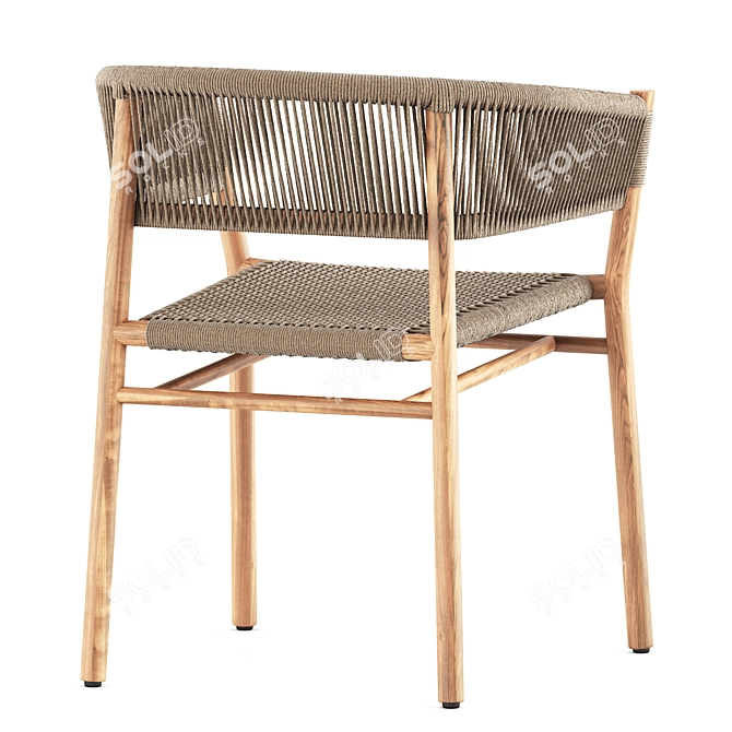 Minimalist Teak Armchair by Ethimo 3D model image 5