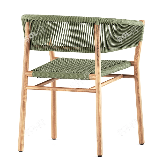 Minimalist Teak Armchair by Ethimo 3D model image 6