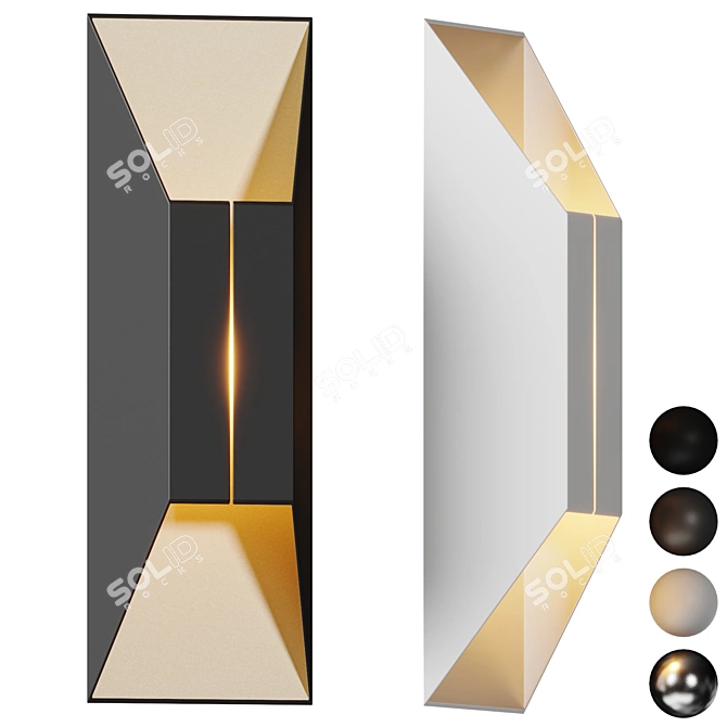 Sleek LED Wall Sconce Light 3D model image 1