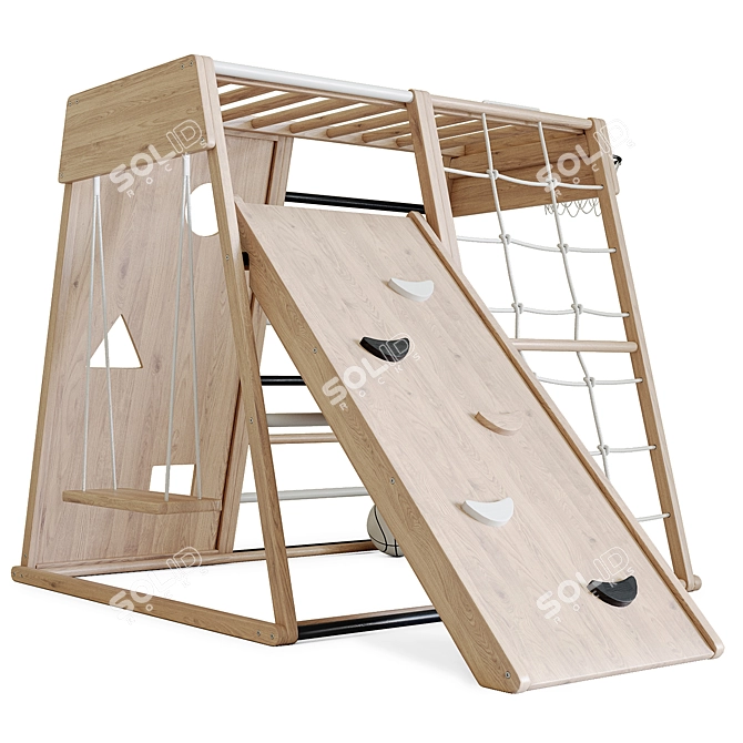 Wooden Kids Playset 3D model image 2