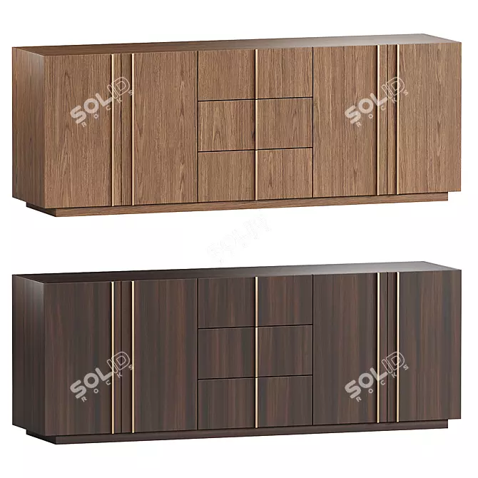 Elegant Macau Sideboard in Millimeters 3D model image 1