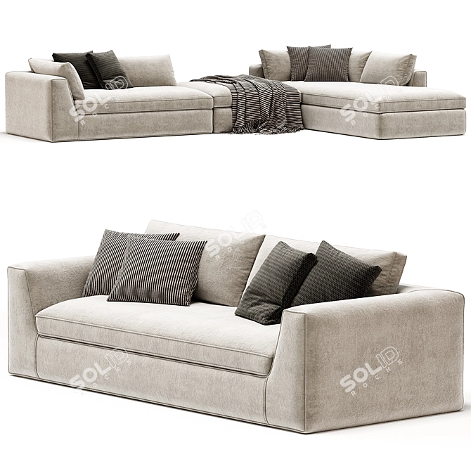 Meridiani Louis Modern Sofa Design 3D model image 4