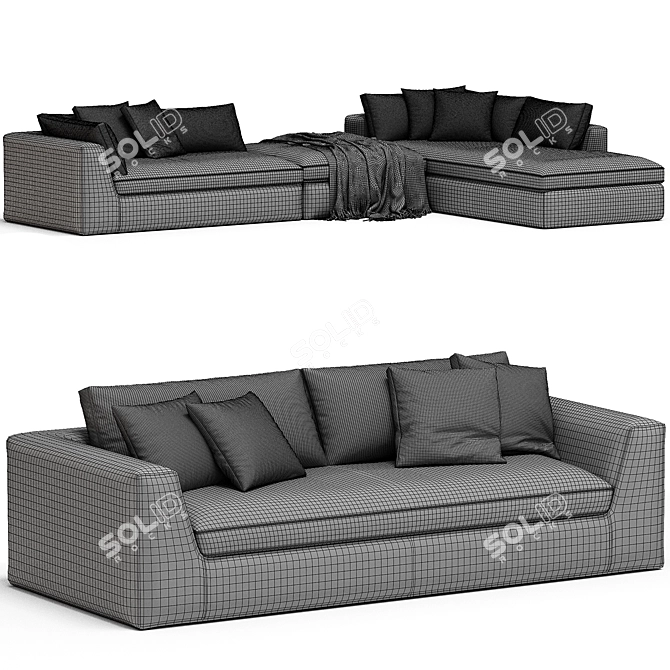 Meridiani Louis Modern Sofa Design 3D model image 5