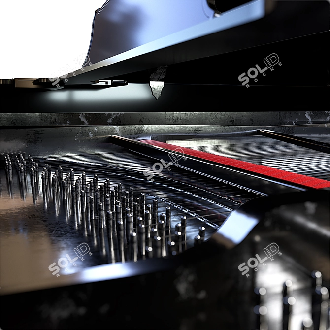 Sleek Steinway Black Piano 2015 3D model image 5