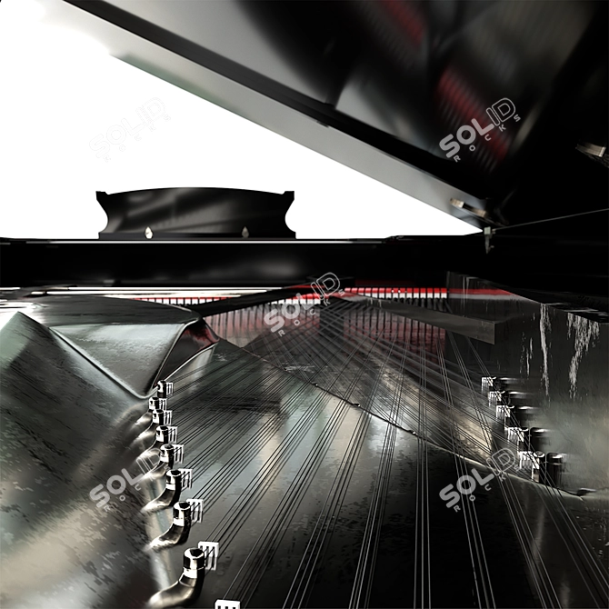 Sleek Steinway Black Piano 2015 3D model image 6