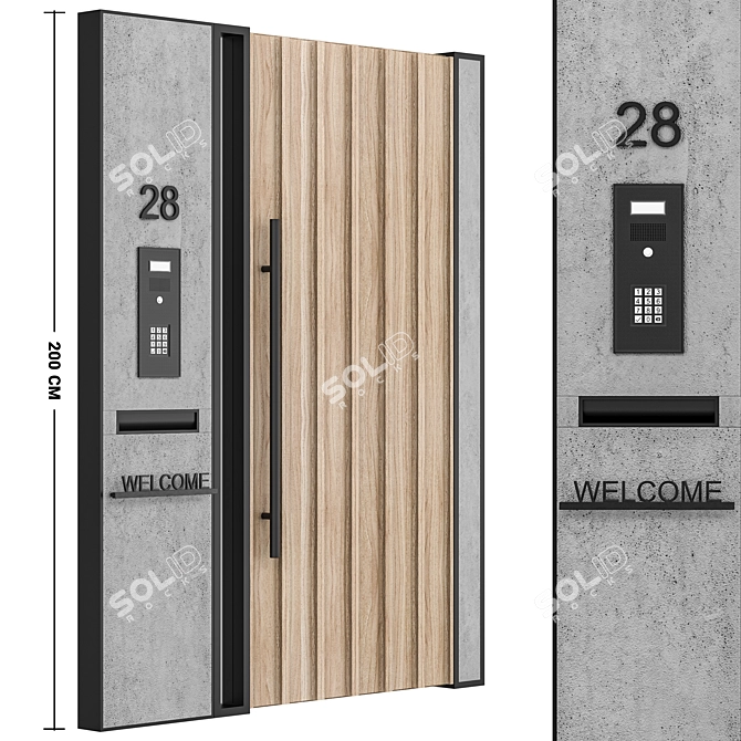 Ready-to-Use Exterior Door Model 3D model image 2