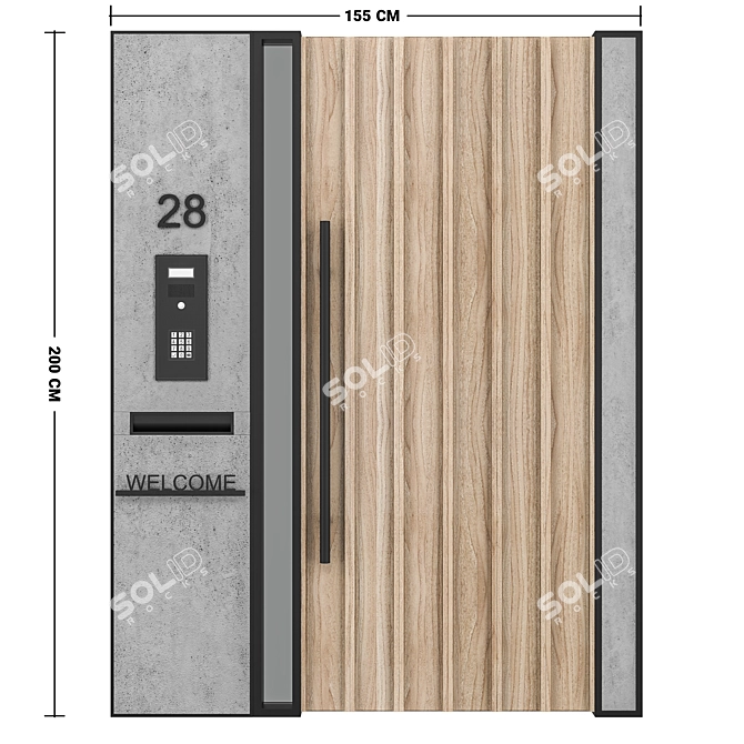 Ready-to-Use Exterior Door Model 3D model image 3