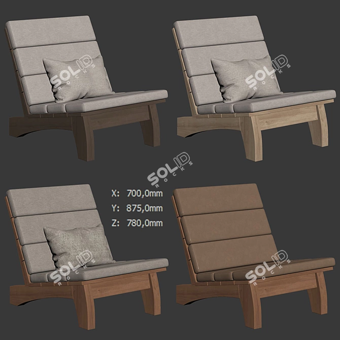 Modern Rio Manso Lounge Chair 3D model image 6