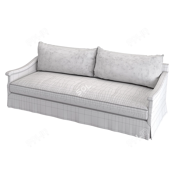 Luxury European Handcrafted Two-Seater Sofa 3D model image 2