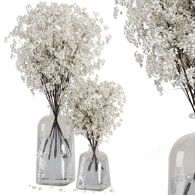 Versatile Baby's Breath Floral Bouquet 3D model image 1