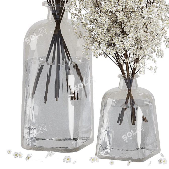 Versatile Baby's Breath Floral Bouquet 3D model image 2