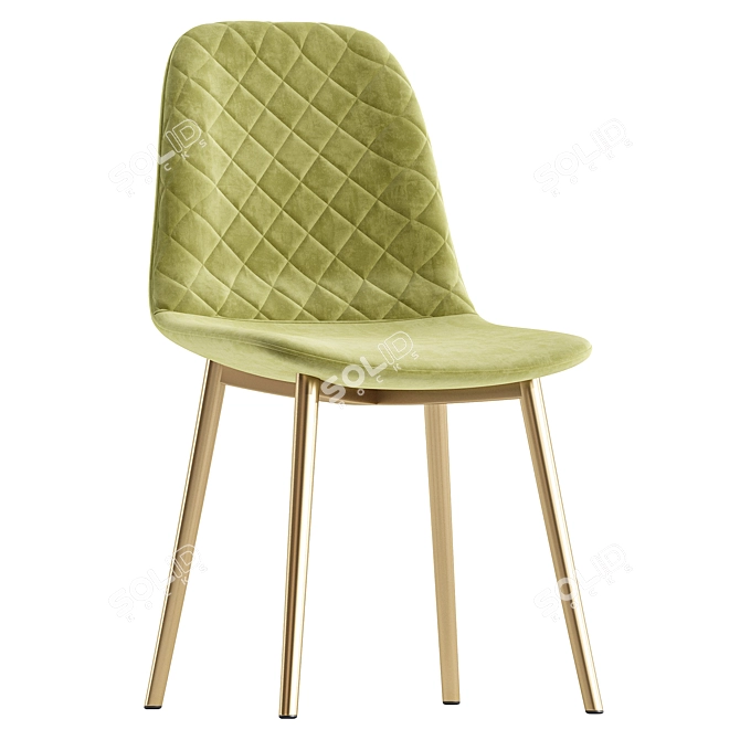 - Dabl Khaki Gold Chair 3D model image 1